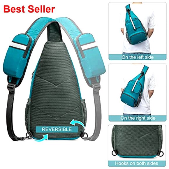 Water Resistant Nylon Sling Backpack, Foldable Daypack for Hiking Travel